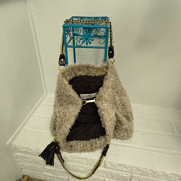 Curly Lamb Fake Fur Handbag - Picture 2 of 4